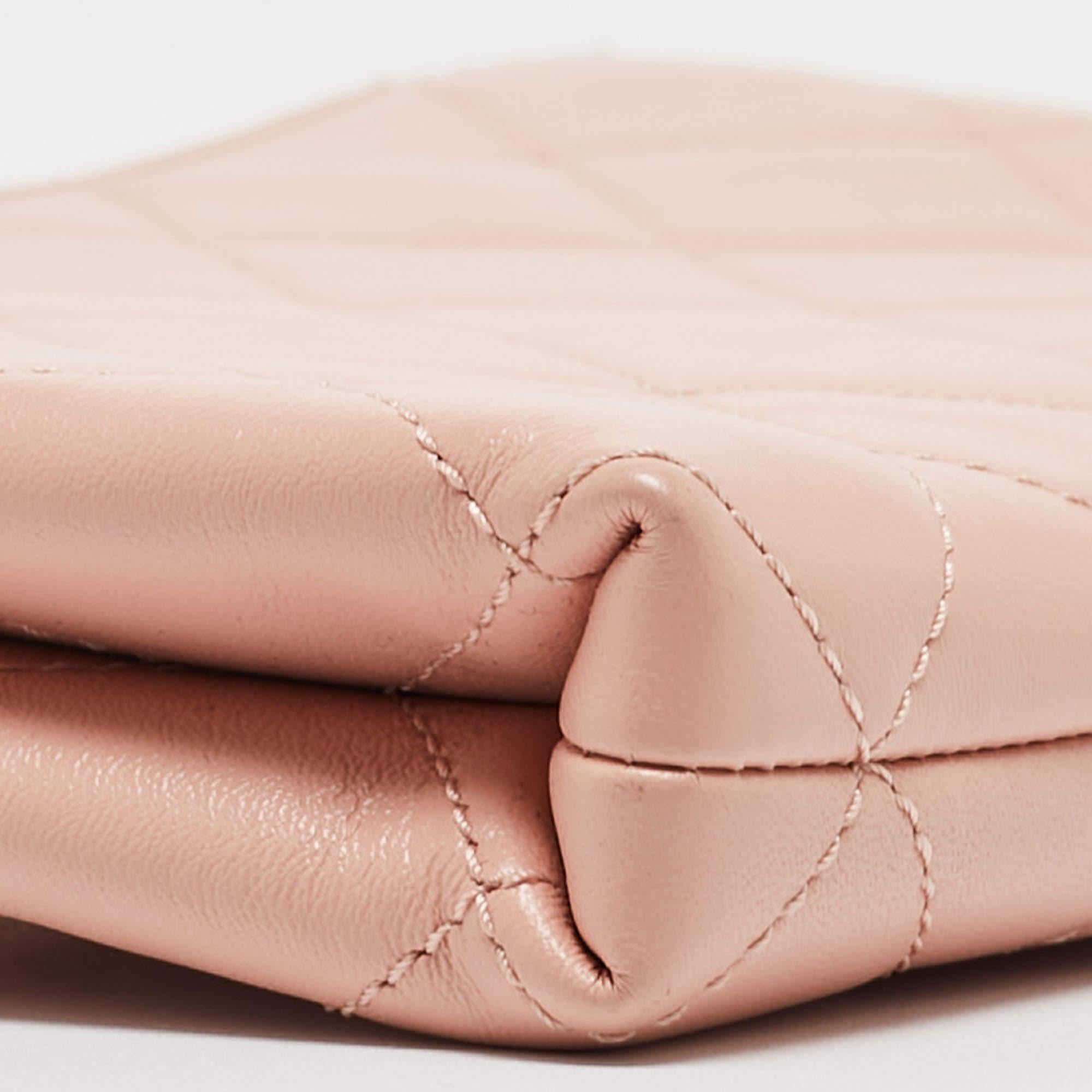 Chanel Light Pink Quilted Leather Logo Strap Belt Bag 4
