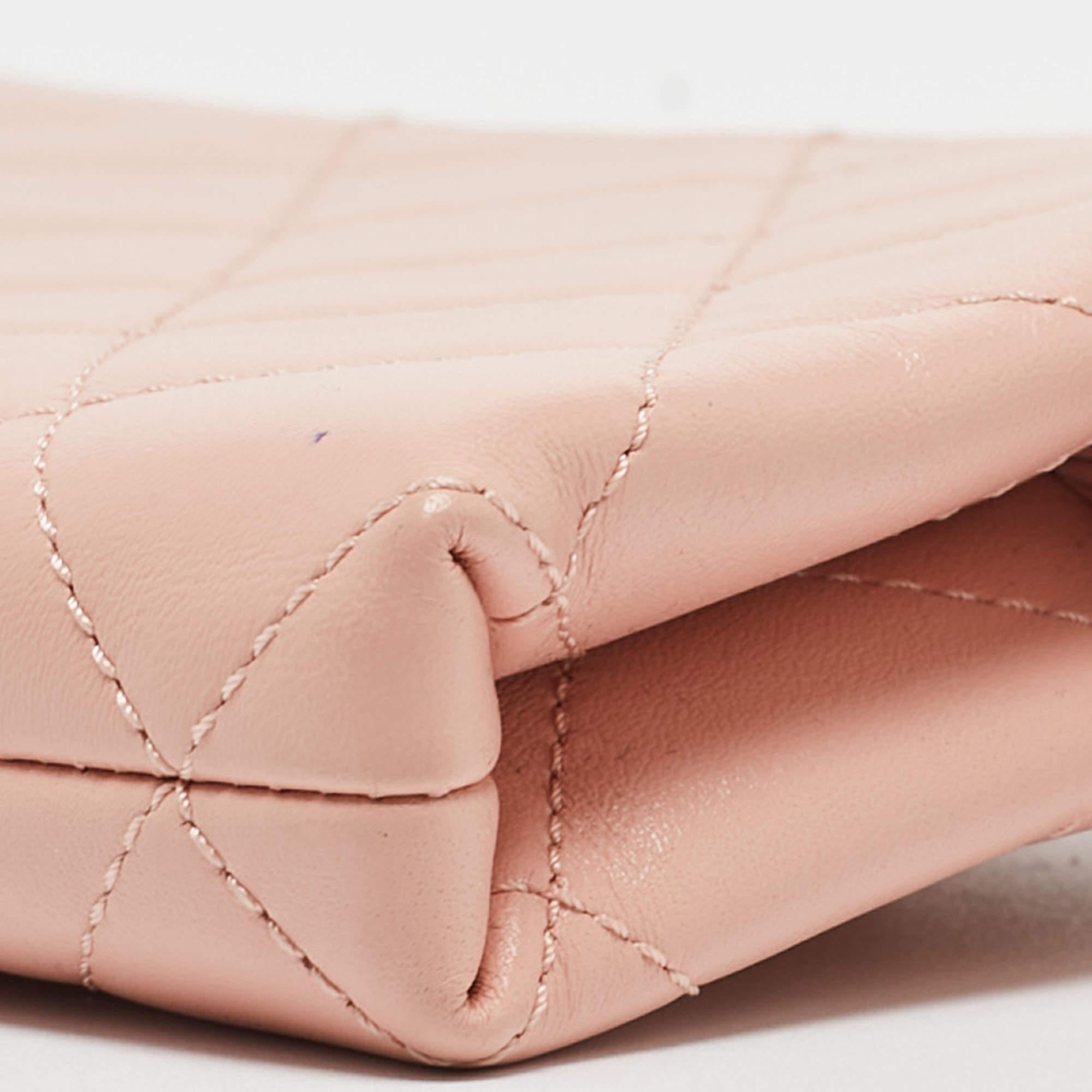 Chanel Light Pink Quilted Leather Logo Strap Belt Bag 5