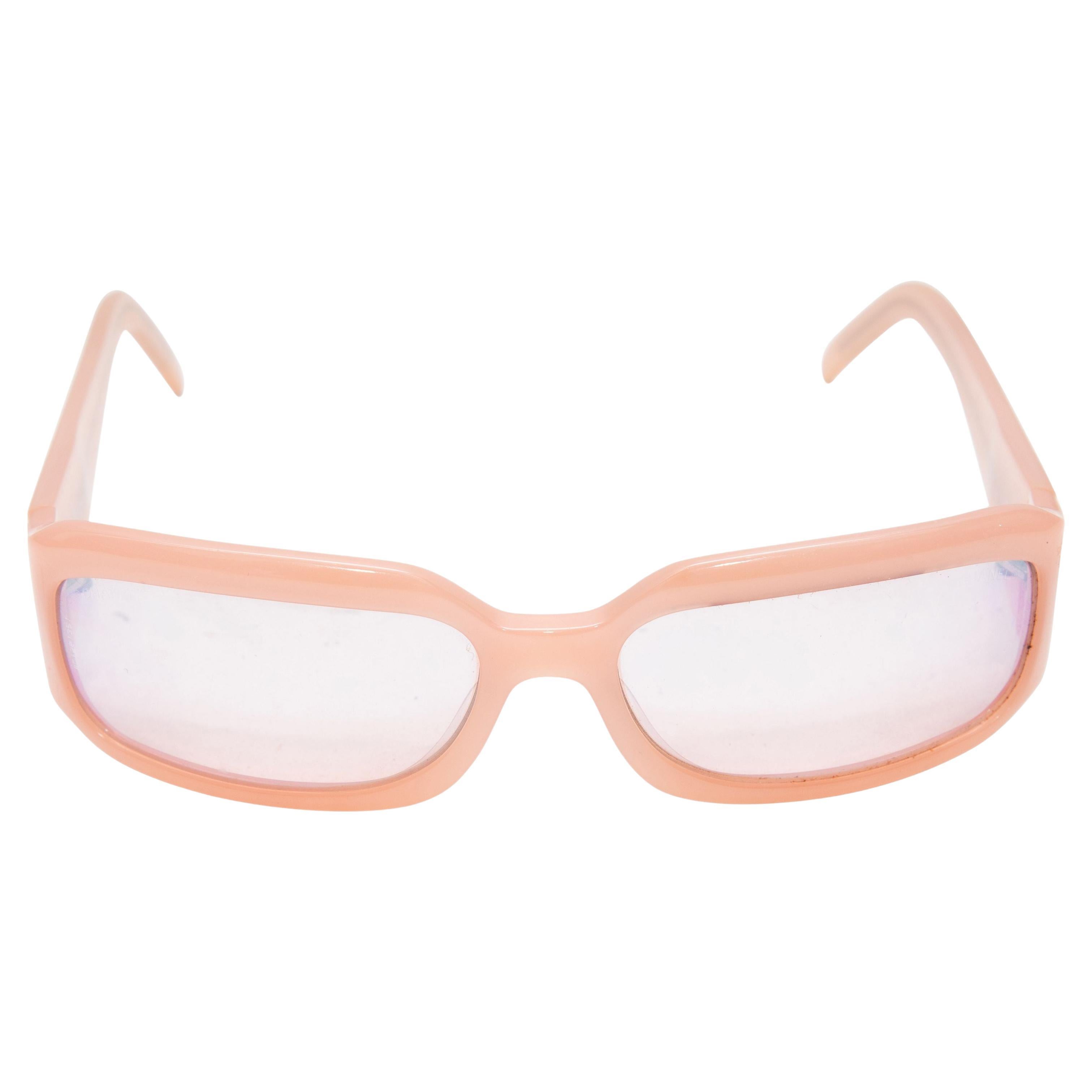 Chanel Light Pink Rectangular Sunglasses For Sale at 1stDibs