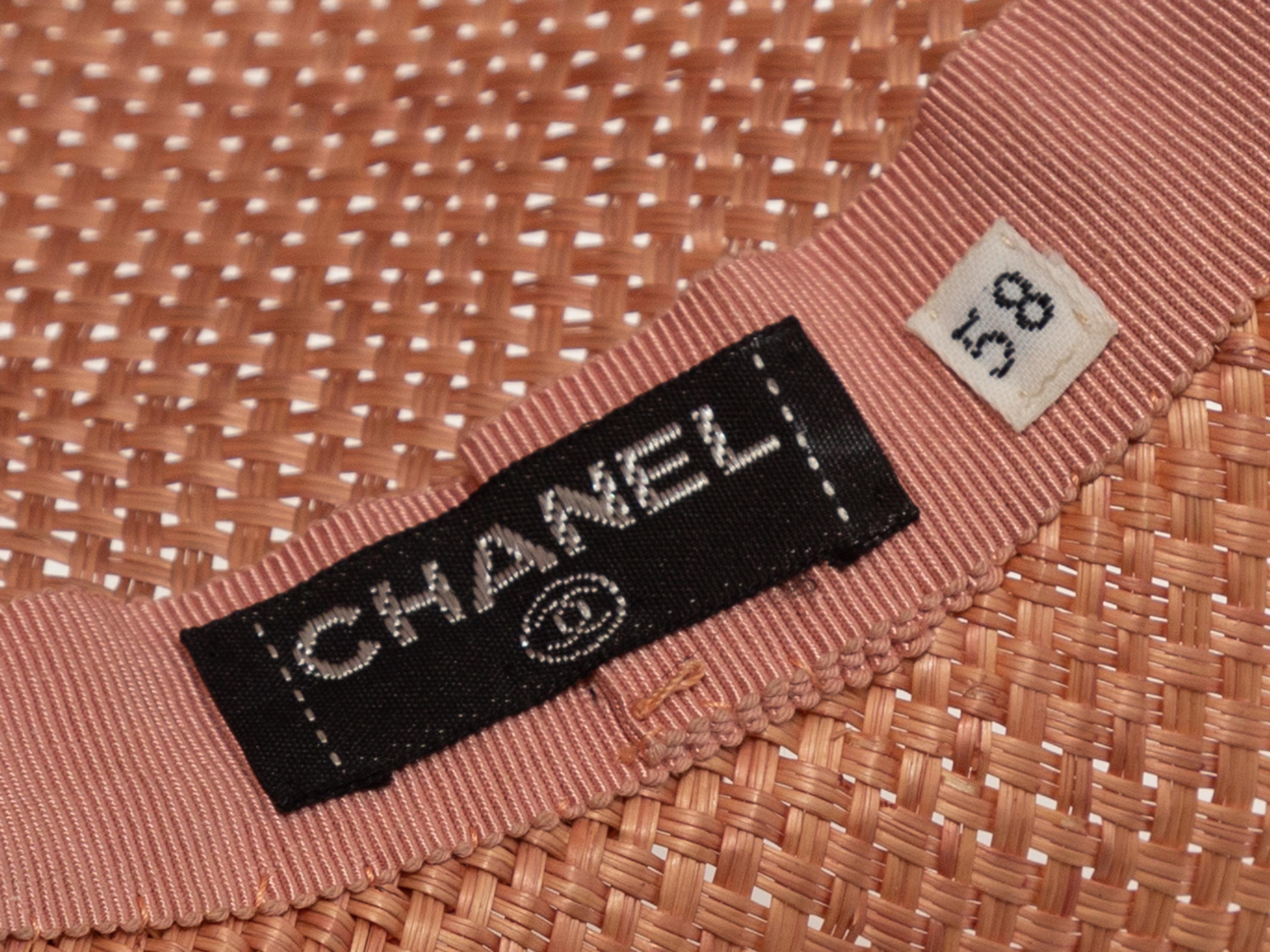Chanel Light Pink Straw Hat In Good Condition In New York, NY