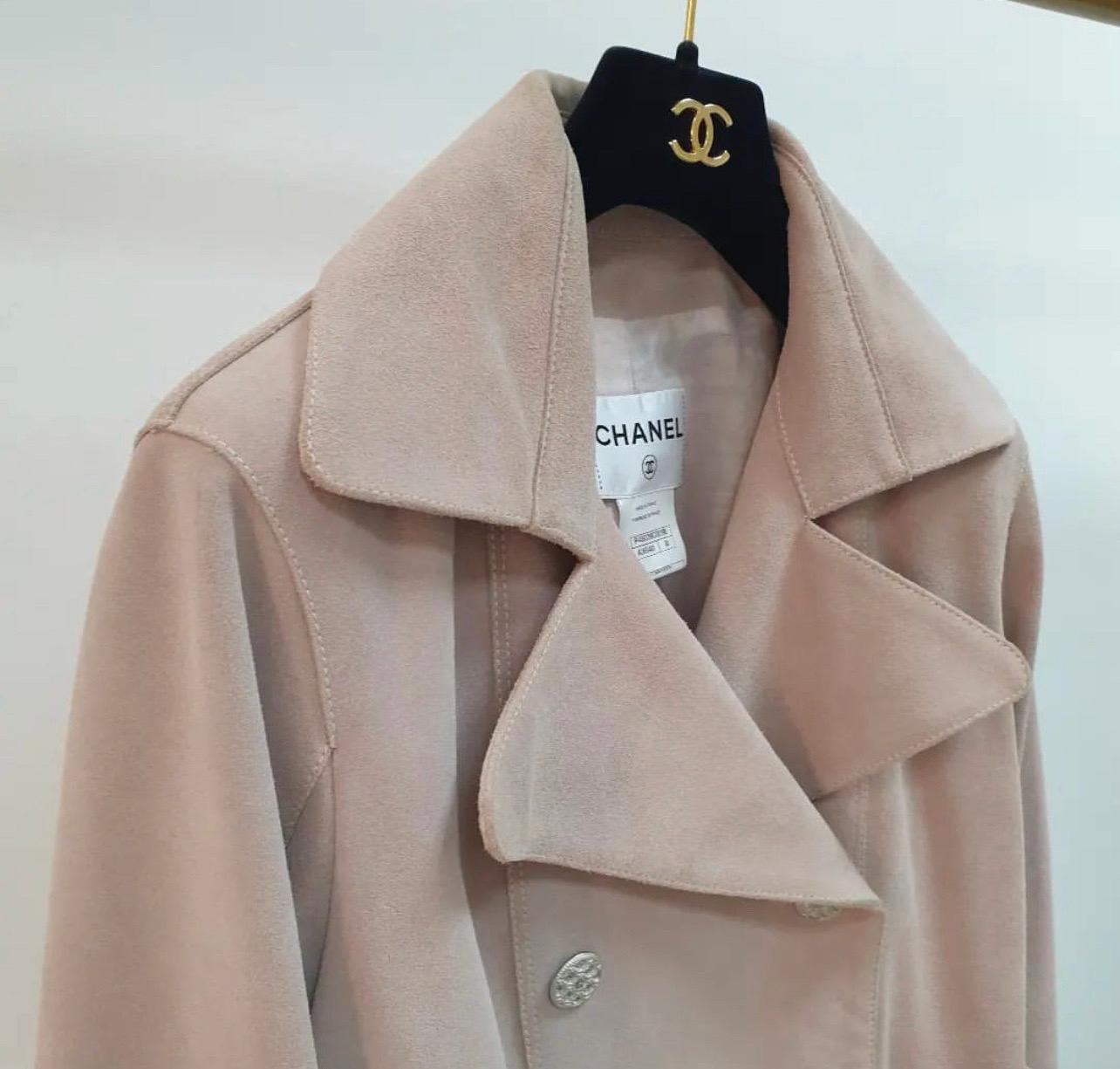 Chanel Light Pink Suede Jacket 3
