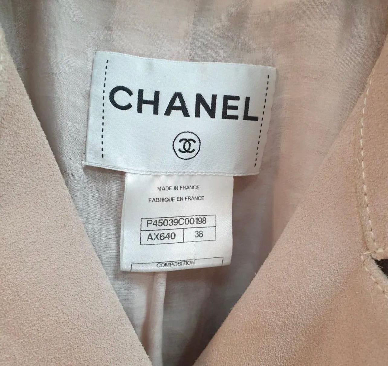 Chanel Light Pink Suede Jacket 4