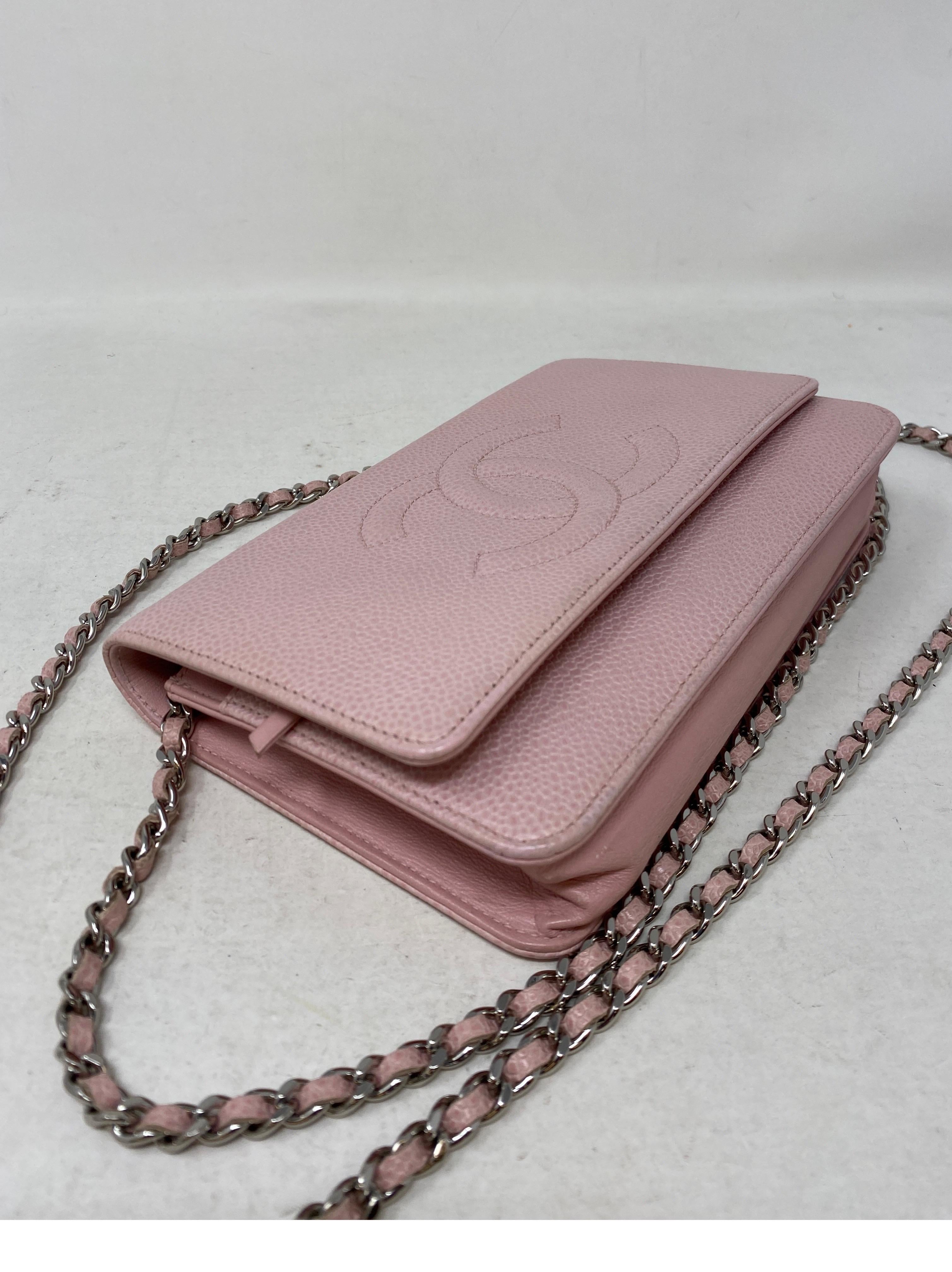 Chanel Light Pink Wallet On A Chain Bag  3