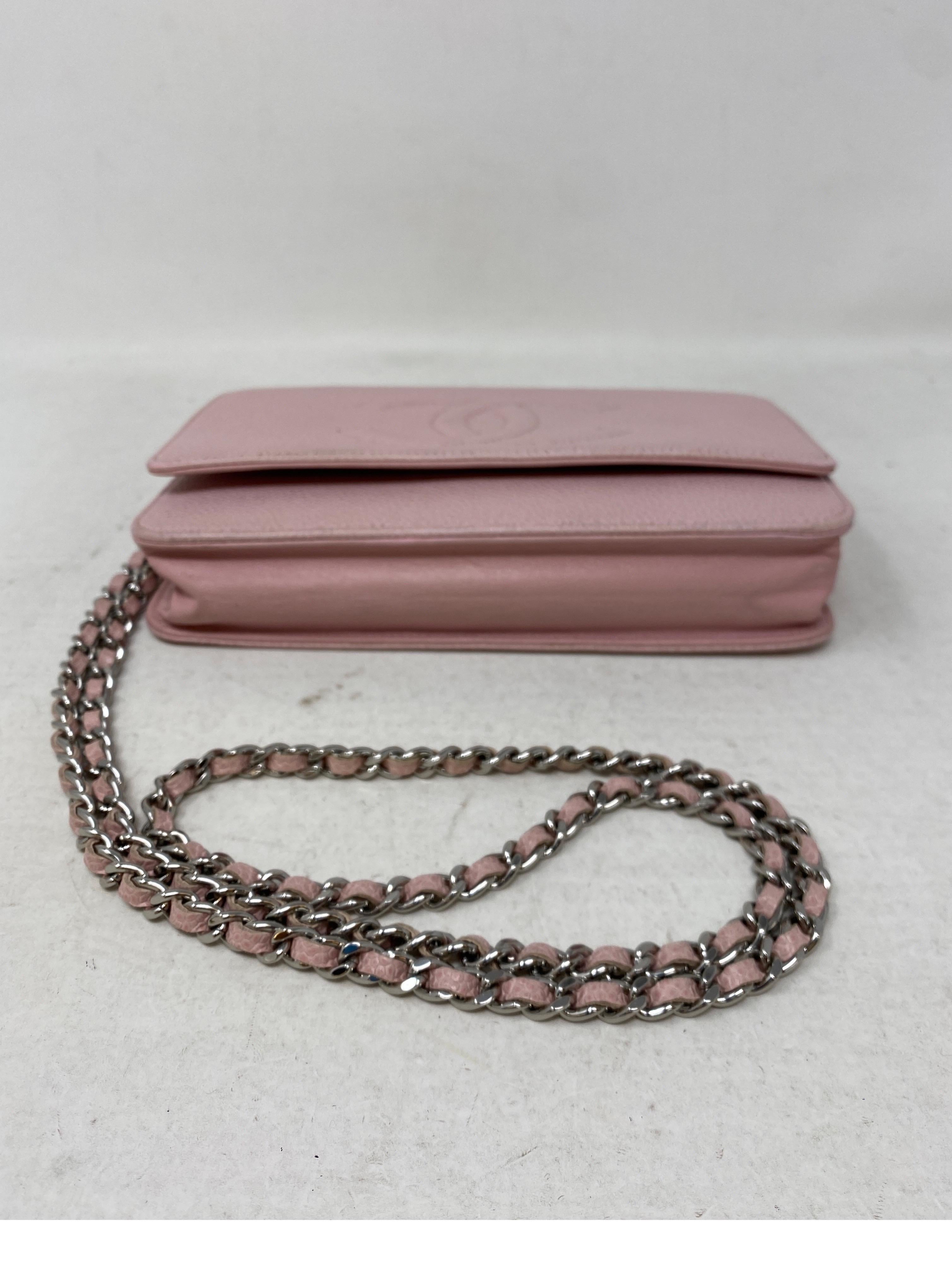 Chanel Light Pink Wallet On A Chain Bag  4