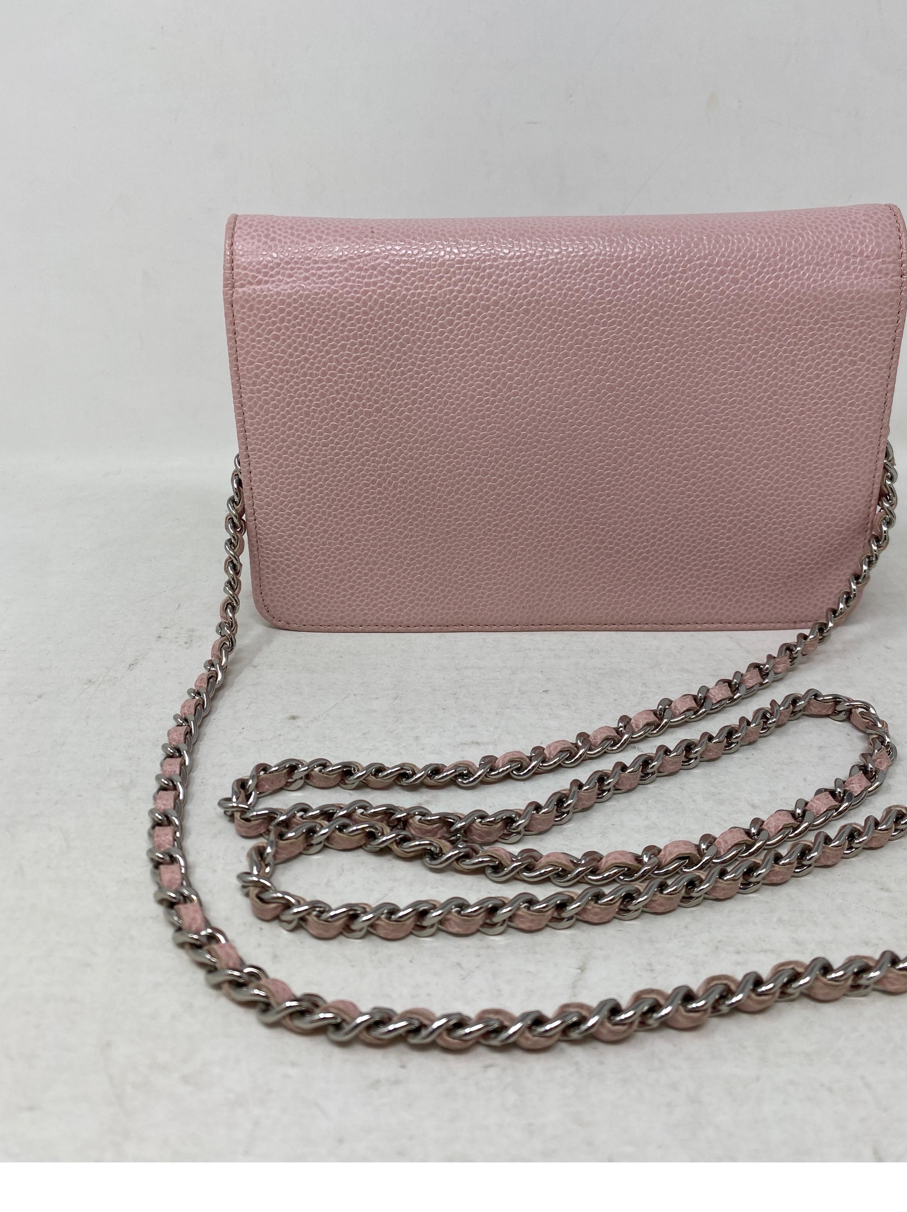 Chanel Light Pink Wallet On A Chain Bag  5