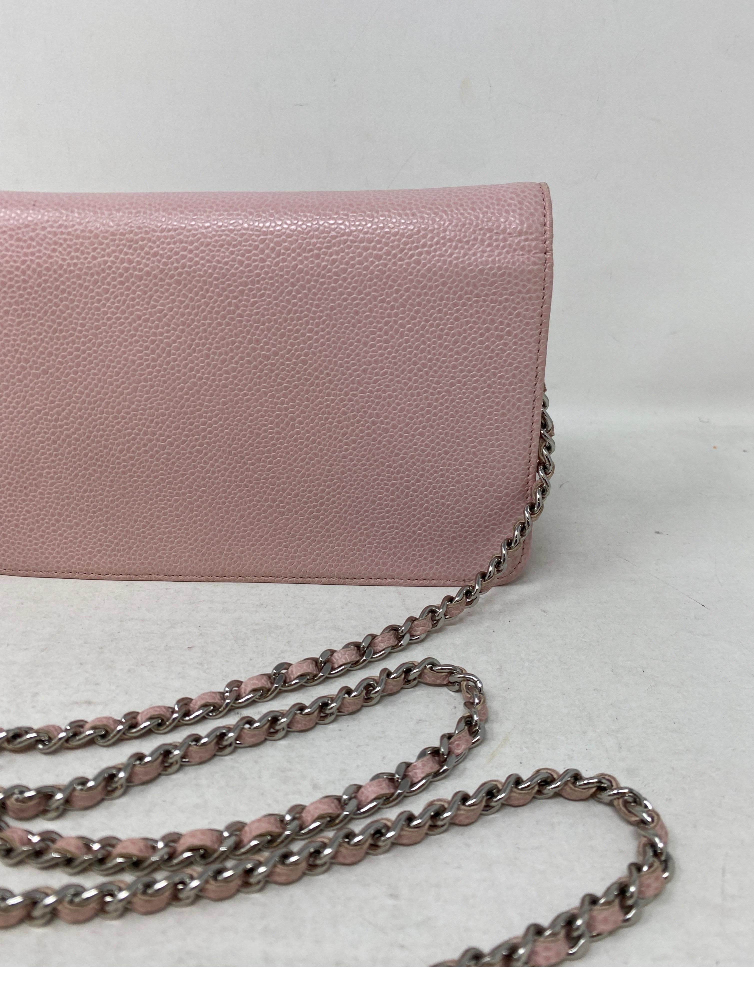 Chanel Light Pink Wallet On A Chain Bag  6