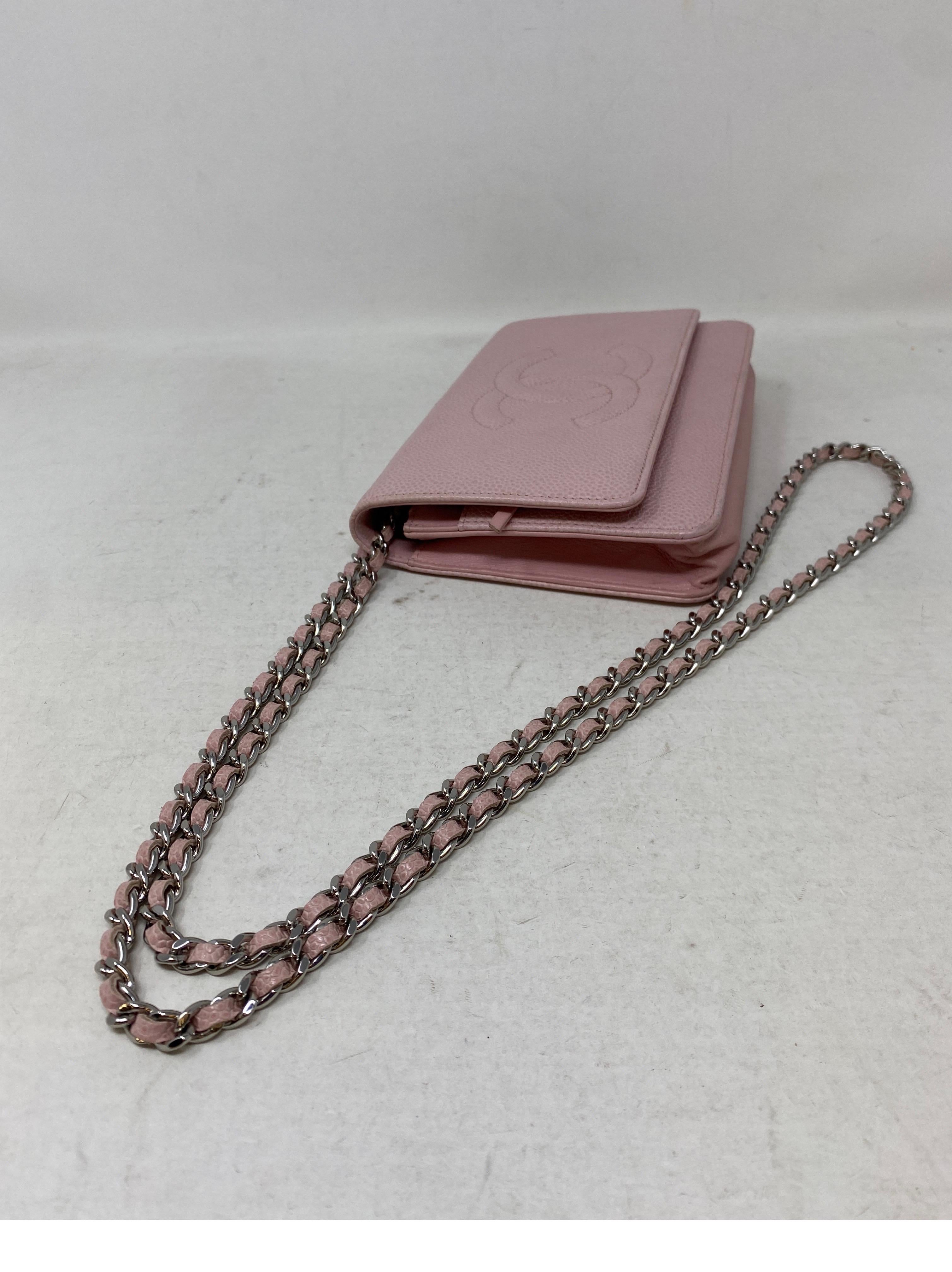 Chanel Light Pink Wallet On A Chain Bag  7