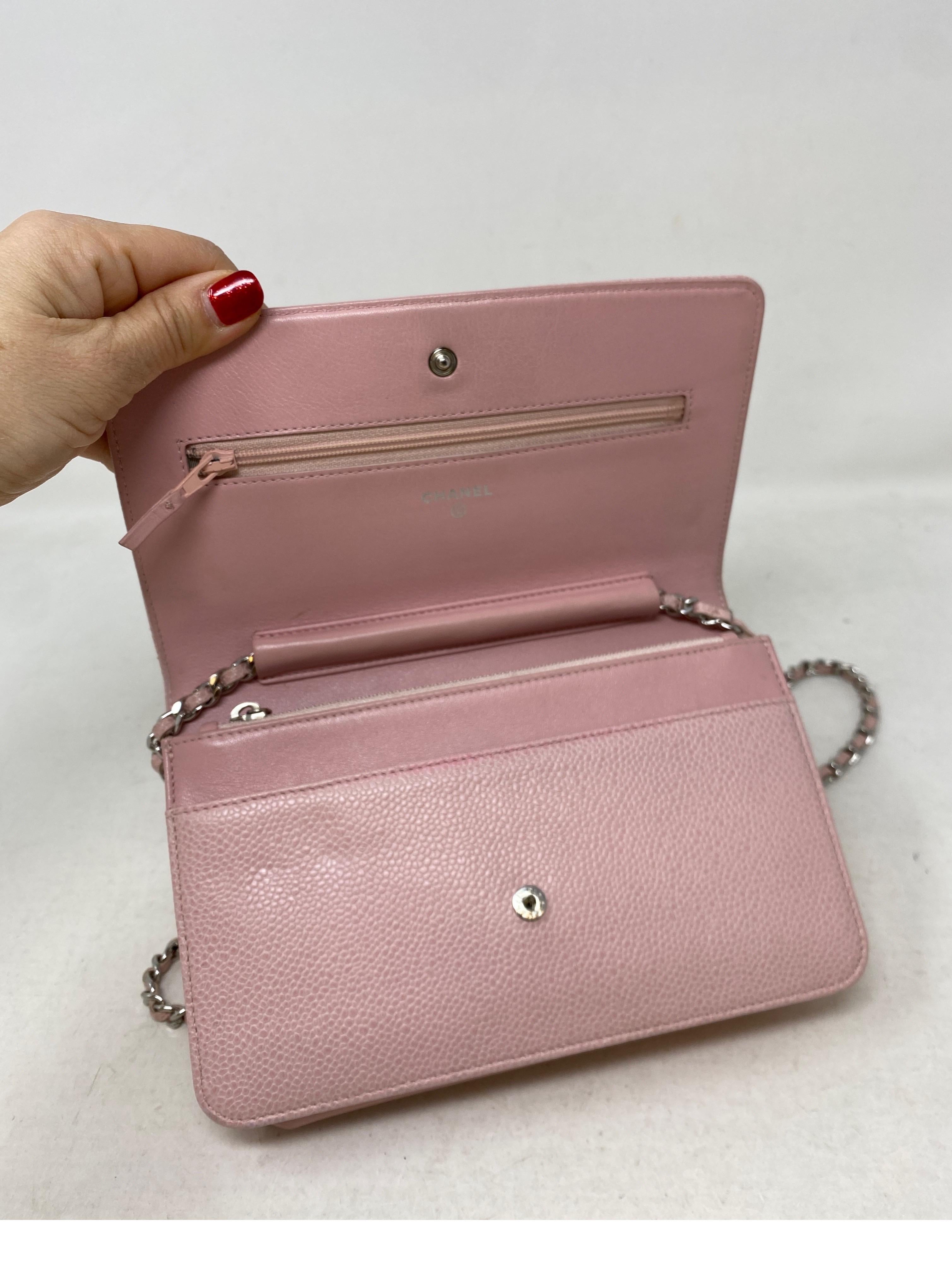 Chanel Light Pink Wallet On A Chain Bag  8