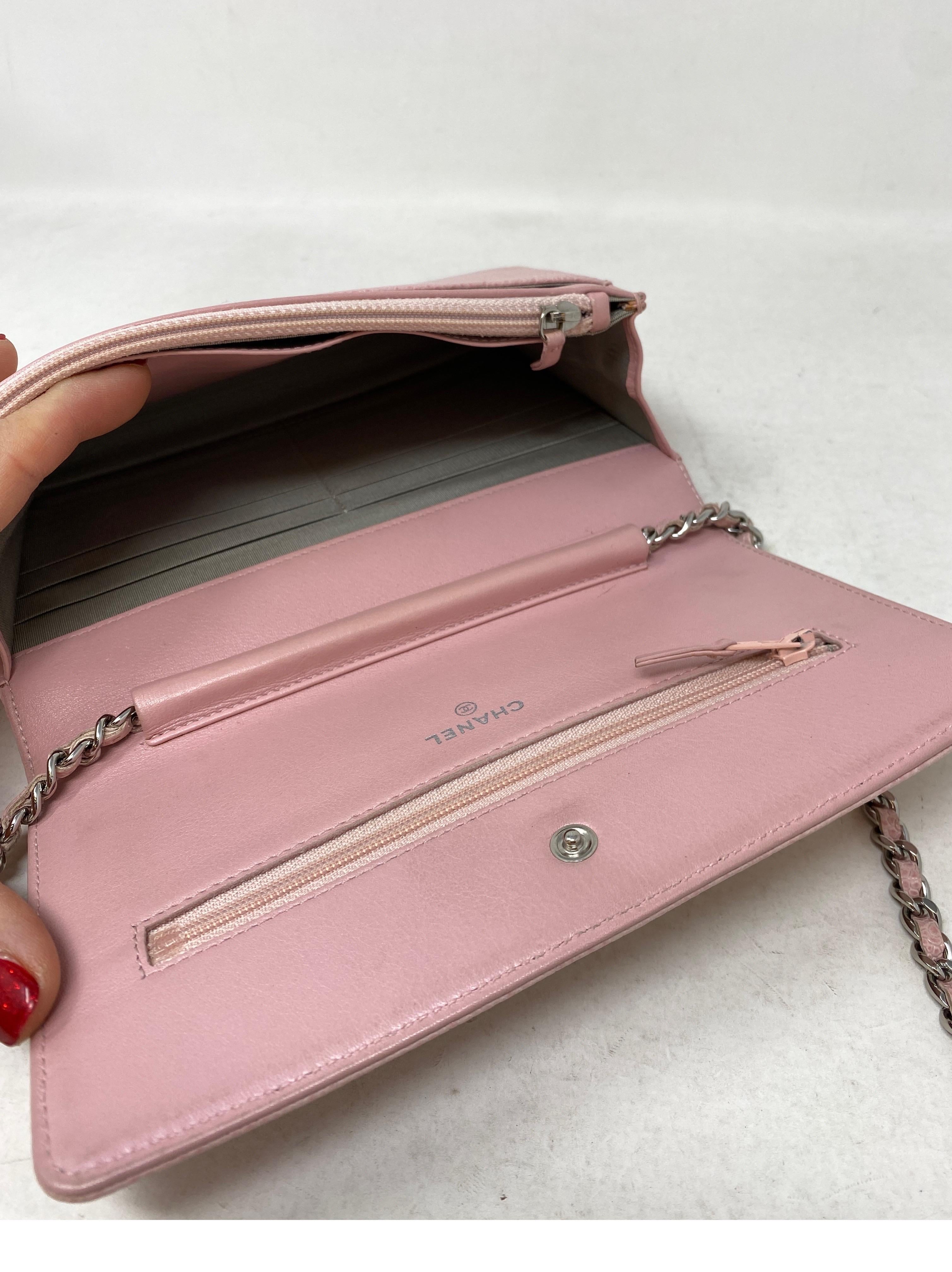 Chanel Light Pink Wallet On A Chain Bag  9