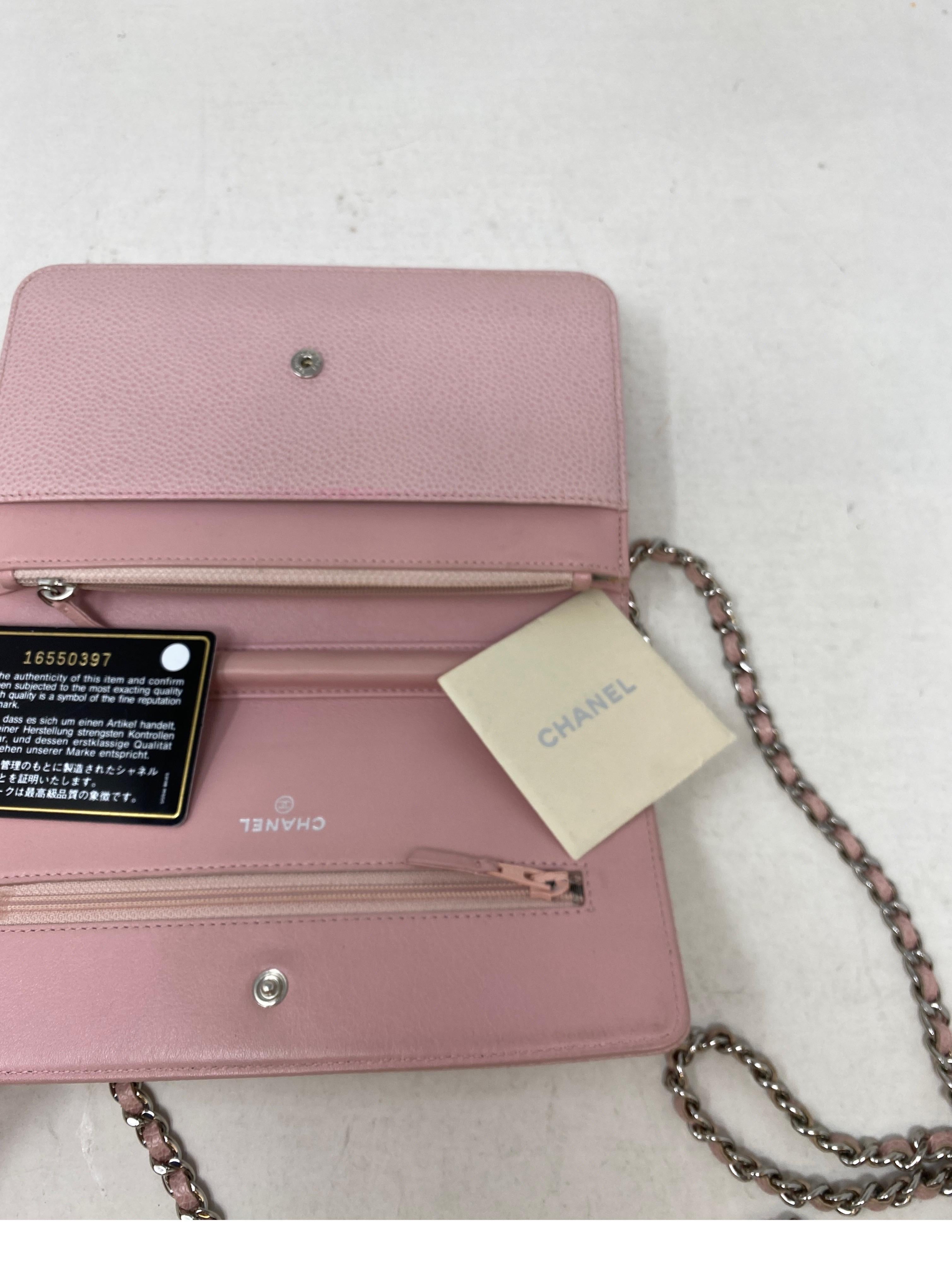 Chanel Light Pink Wallet On A Chain Bag  12