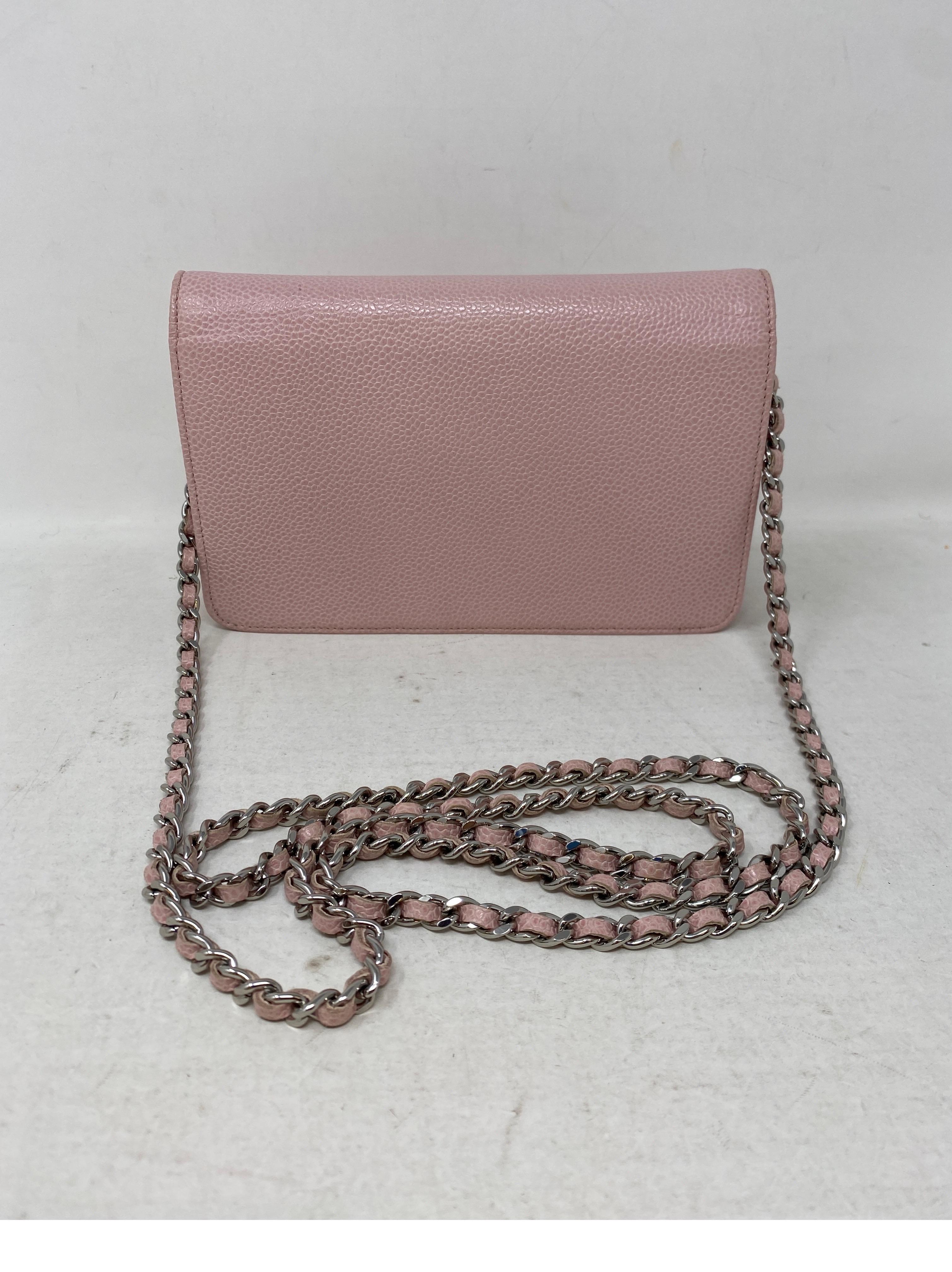 Women's or Men's Chanel Light Pink Wallet On A Chain Bag 