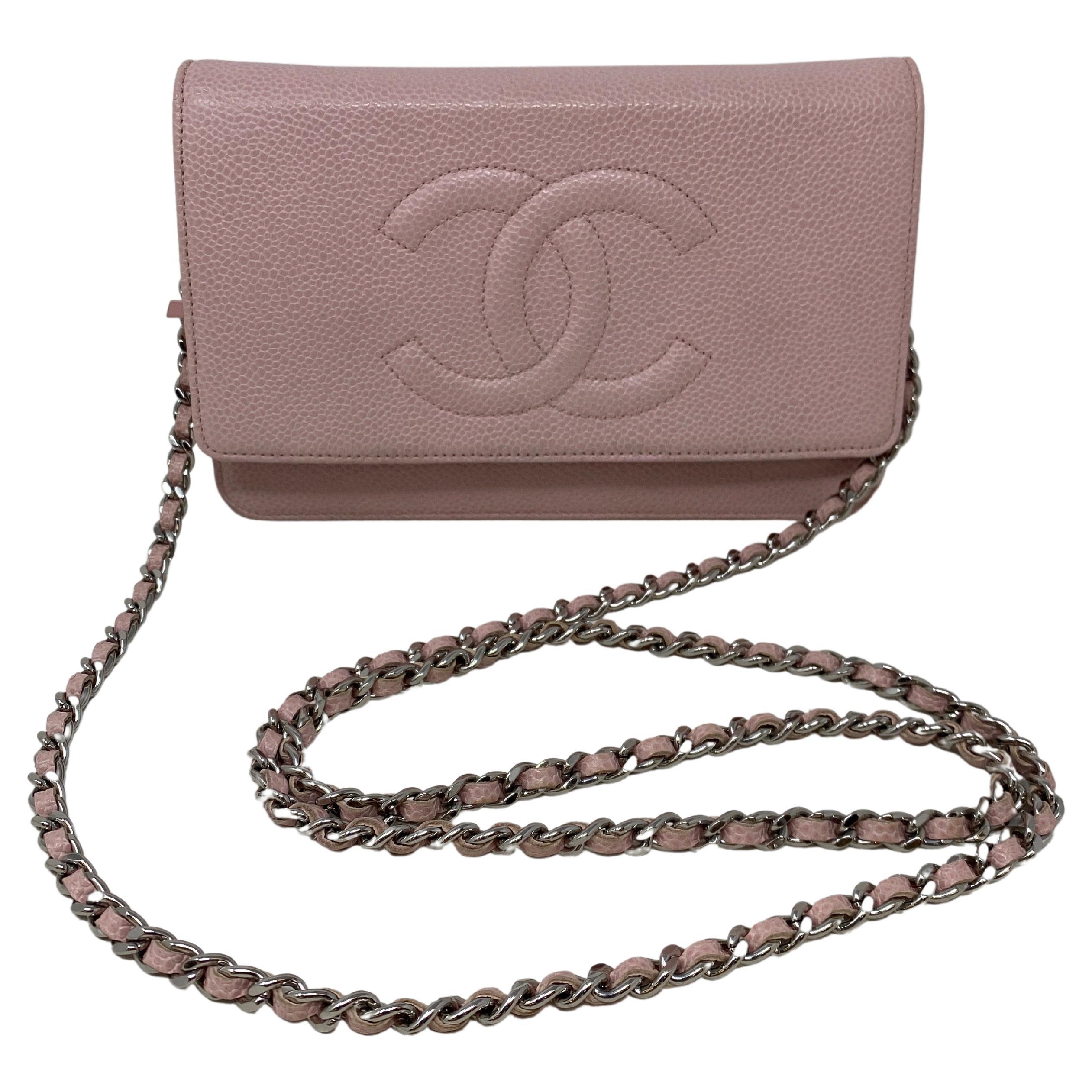Chanel Light Pink Wallet On A Chain Bag 