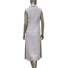 CHANEL Light Pink & White Fantasy Tweed Dress Sz.38