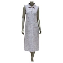 CHANEL Light Pink & White Fantasy Tweed Dress Sz.38