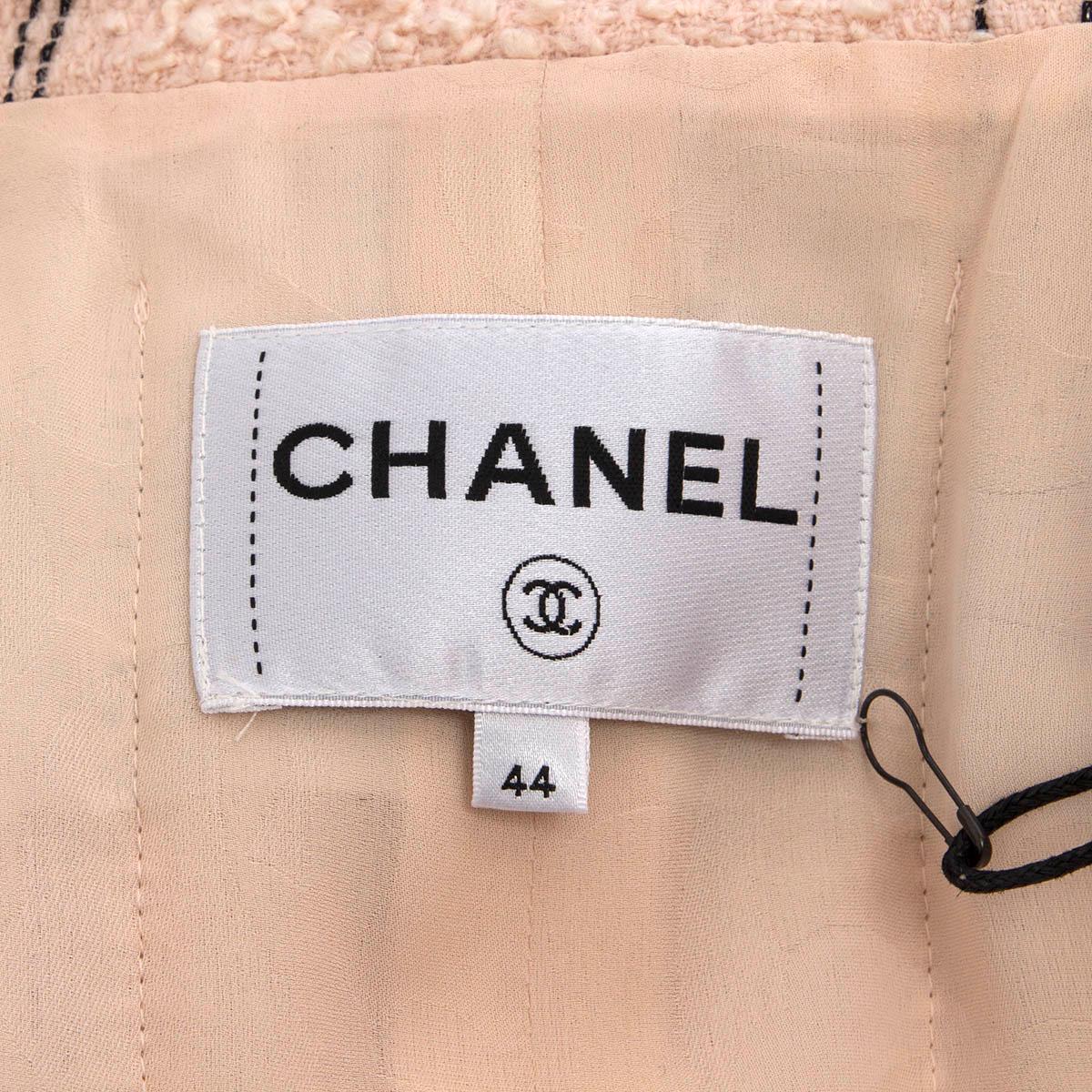 CHANEL light pink wool 2021 21B PLAID TWEED Jacket 44 XL 6