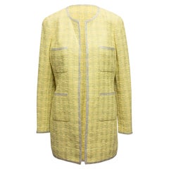 Chanel Light Yellow & Silver Boutique Tweed Jacket
