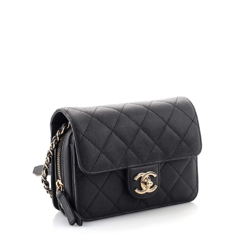 Chanel Like a Wallet Flap Bag Quilted Caviar Mini For Sale at 1stDibs