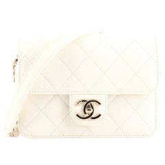 Chanel Classic Mini Flap Bag in White caviar ghw AGC1198