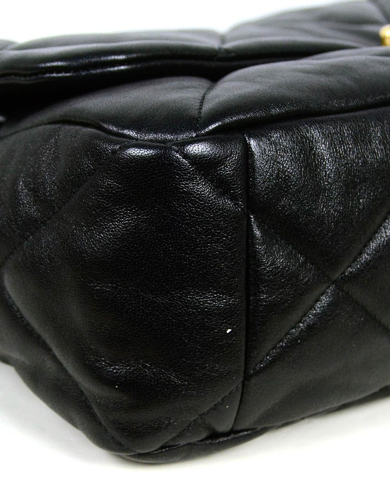 Chanel LIKE NEW 2020 Black Lambskin Leather Quilted Maxi 19 Flap Bag 1
