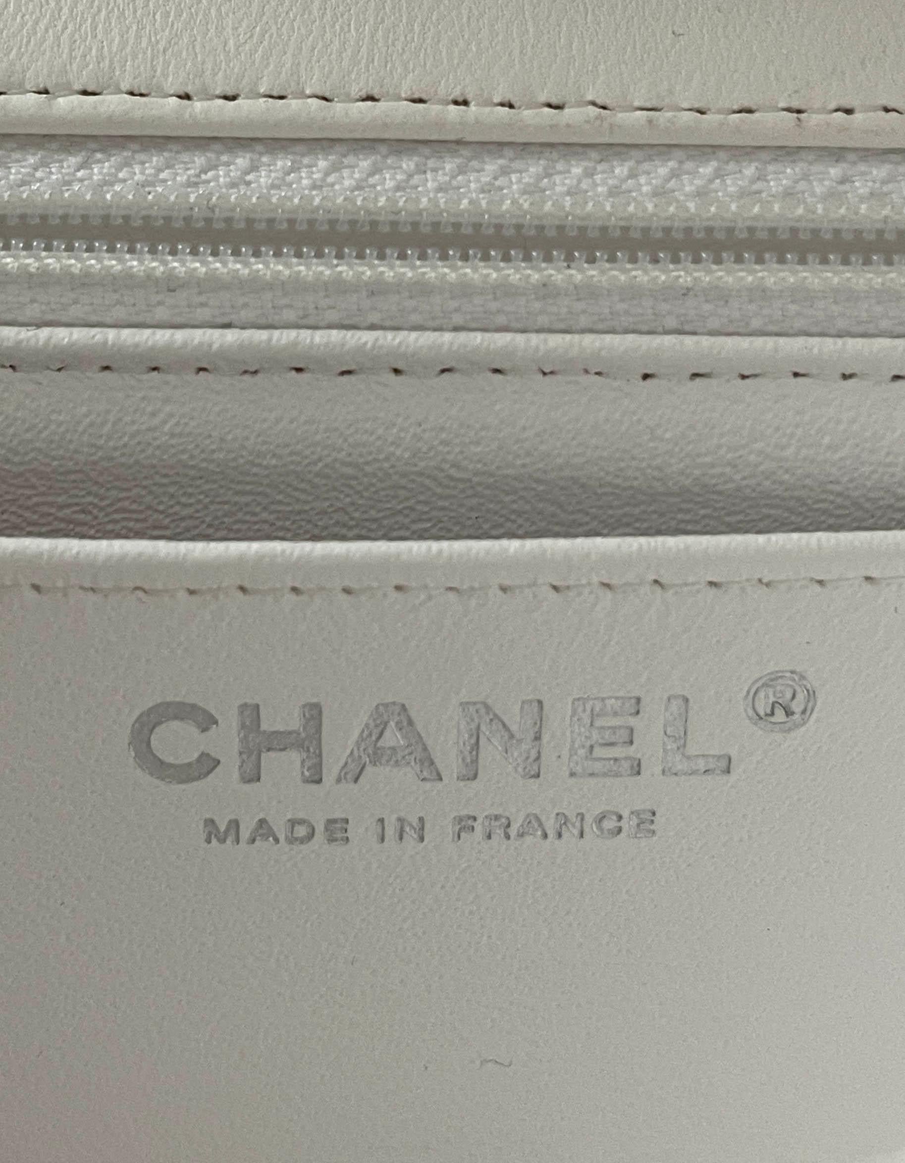 Chanel LIKE NEW 2021 White/Black/Neon Tweed Rectangular Mini Flap Crossbody Bag 1