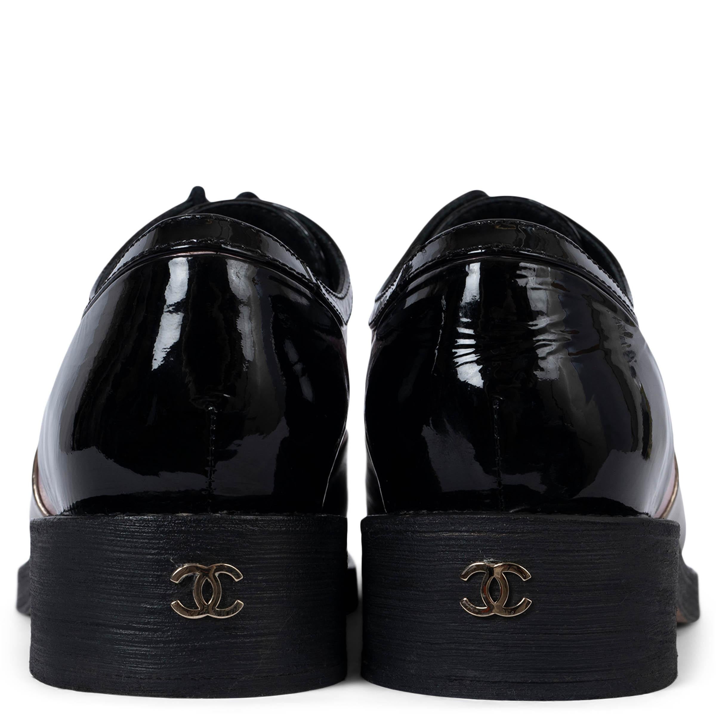  CHANEL lilas noir  cuir verni bronze 2017 17C CUBA Chaussures Oxford 38 Pour femmes 