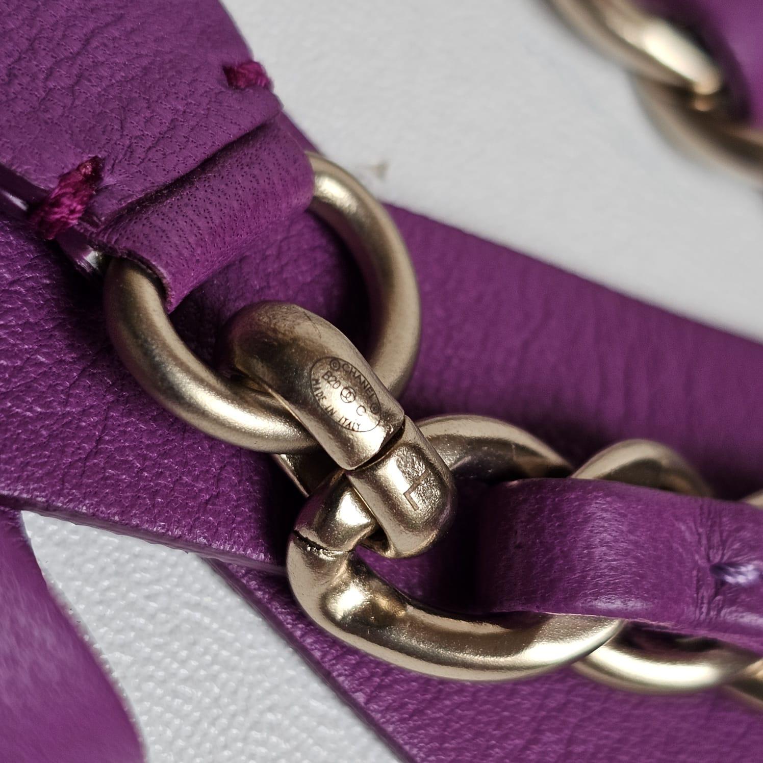 Chanel Lilac Bow Leather Chain Entwined Waist Belt For Sale 4