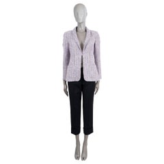 CHANEL lilac cotton 2016 16S SHAWL COLLAR IRIDESCENT TWEED Jacket 44 XL