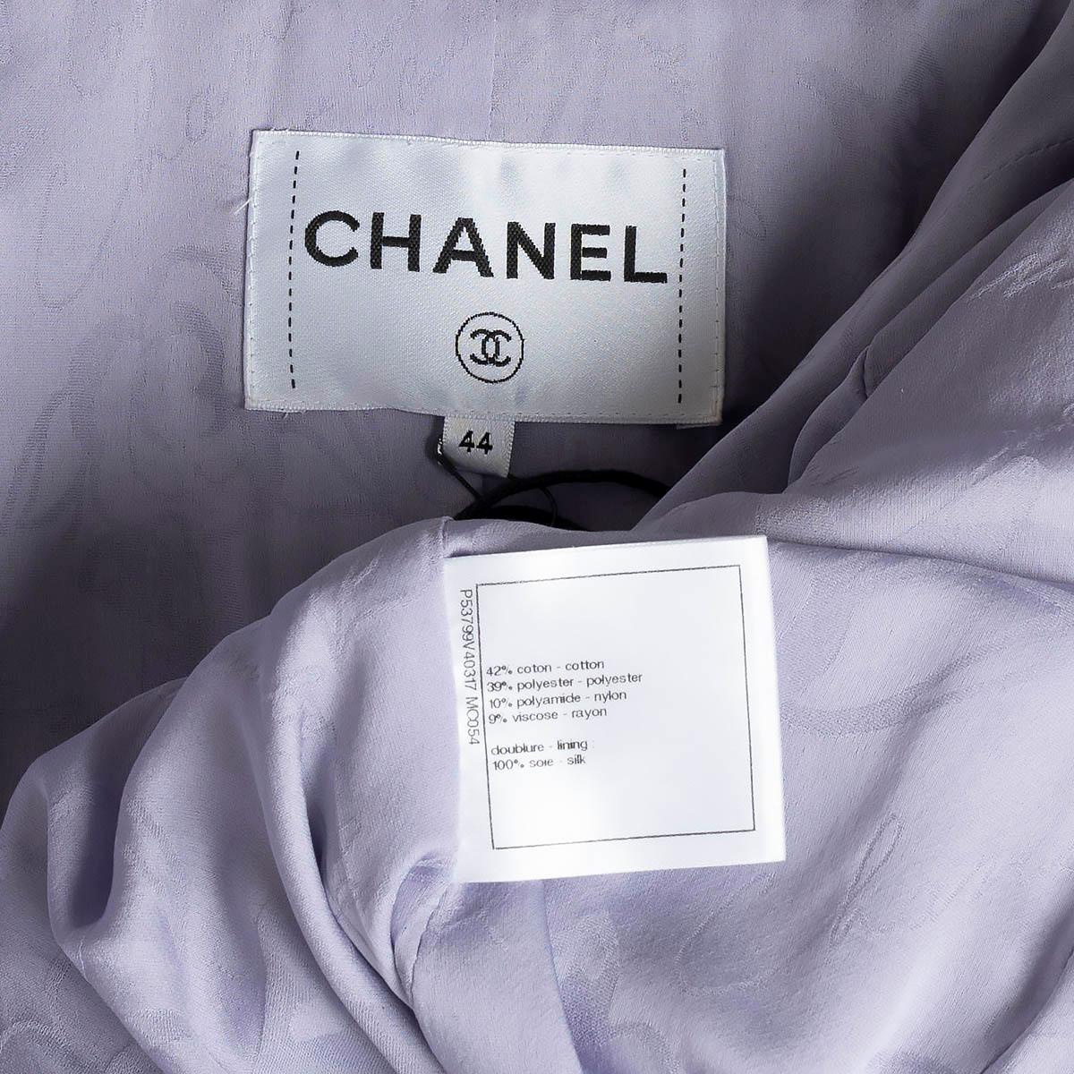 CHANEL lilac cotton 2016 16S SHAWL COLLAR IRIDESCENT TWEED Jacket 44 XL For Sale 4
