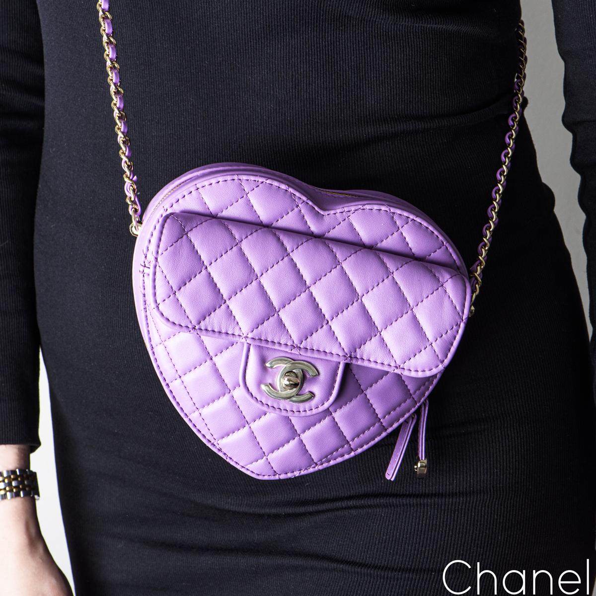 Purple Chanel Heart Bag - 3 For Sale on 1stDibs  chanel barbie bag heart, purple  heart chanel bag, pink heart chanel bag barbie
