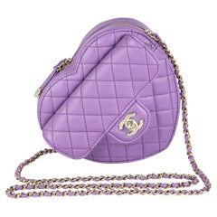 CHANEL Small Quilted Lambskin CC In Love Heart Bag Pink