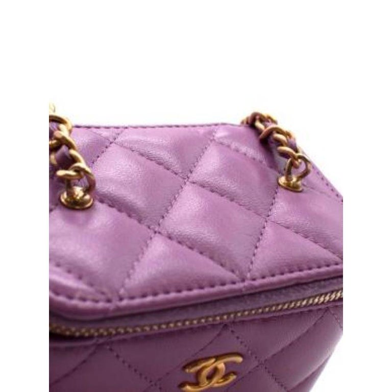 Chanel Pink Quilted Lambskin Pearl Crush Mini Vanity Case For Sale at  1stDibs