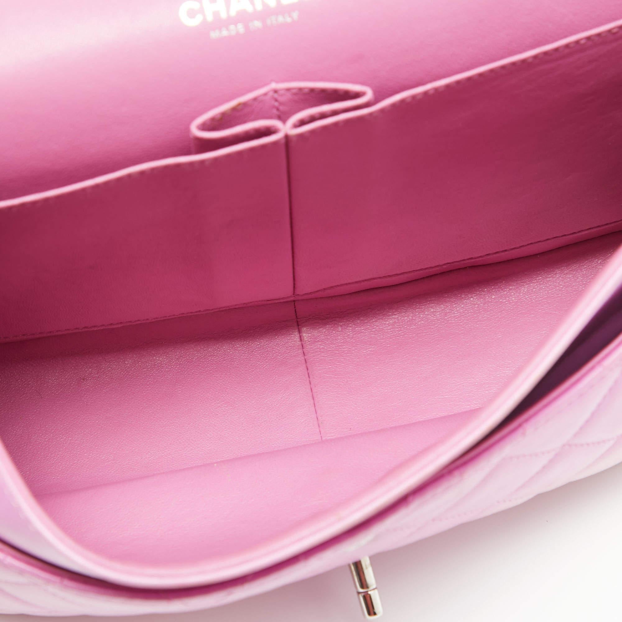Chanel Lilac Quilted Lambskin Leather Jumbo Classic Double Flap Bag 6
