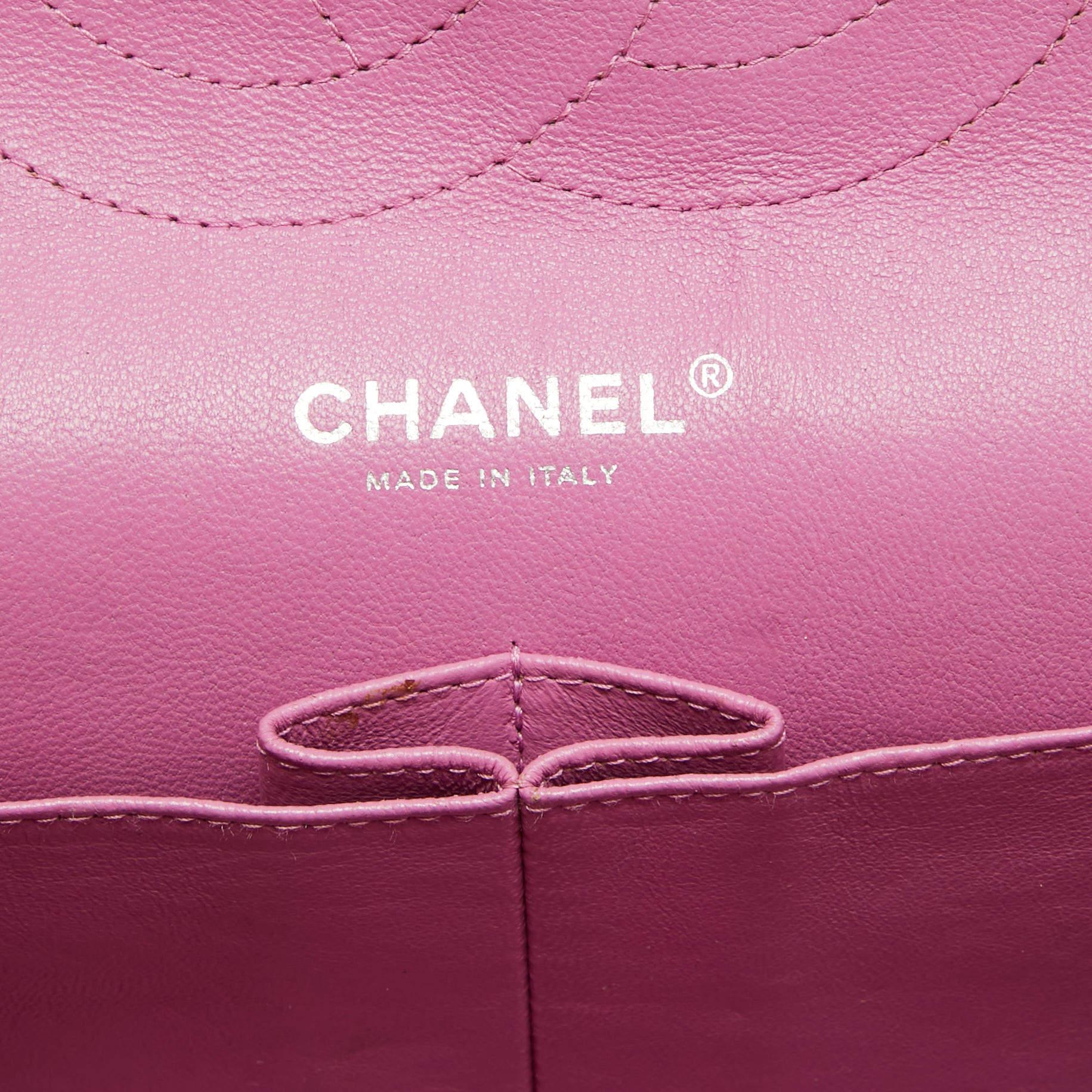 Chanel Lilac Quilted Lambskin Leather Jumbo Classic Double Flap Bag 4