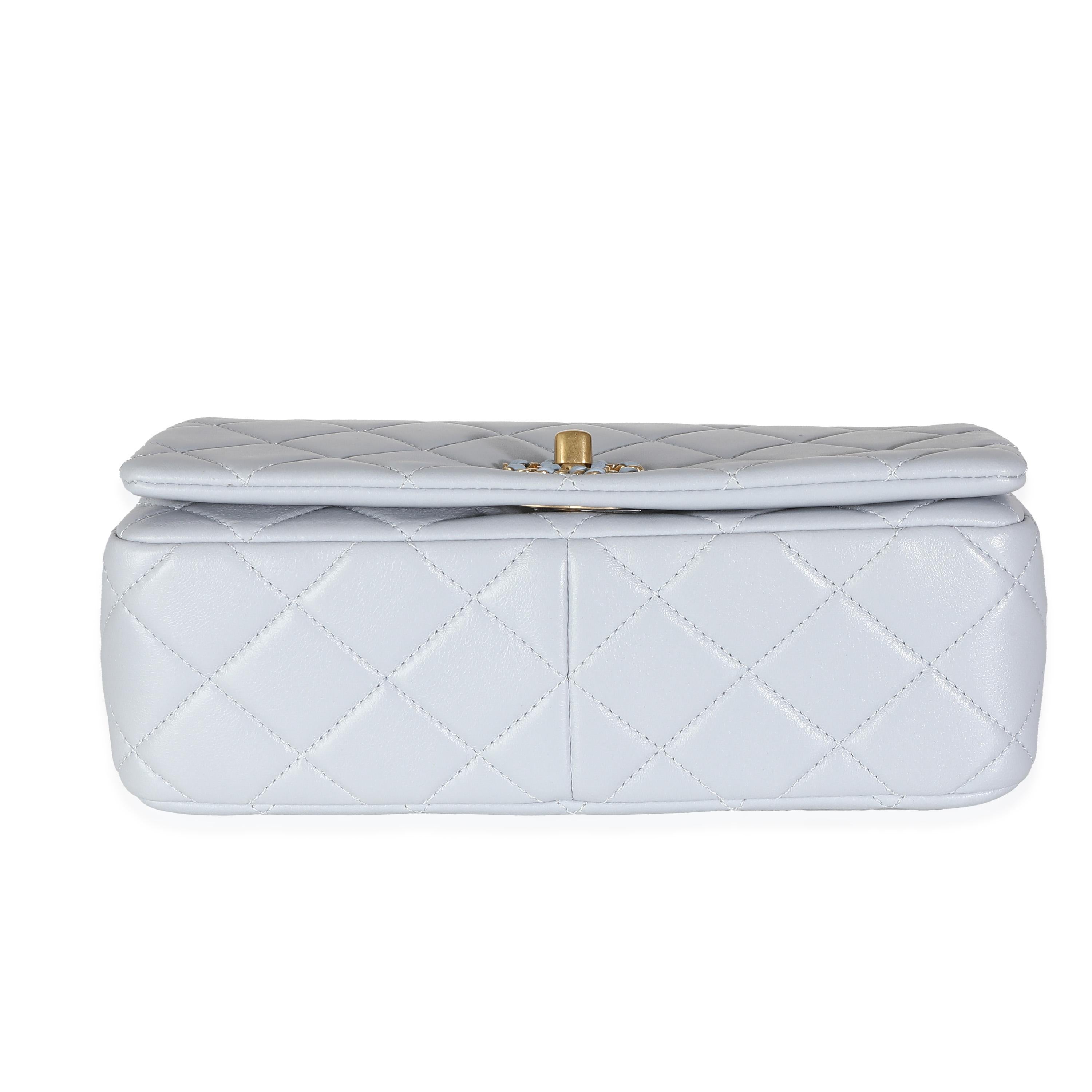 Women's Chanel Lilac Quilted Lambskin Woven CC Full Flap Bag For Sale