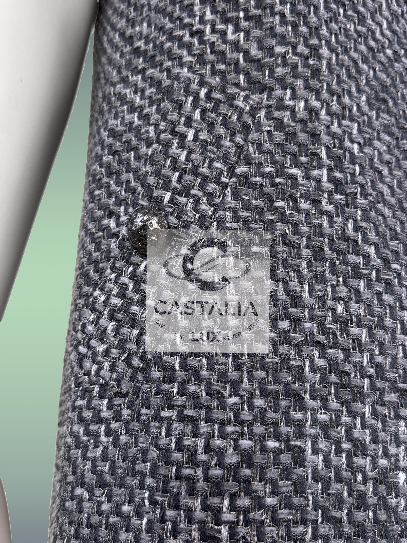 CHANEL Chaqueta de tweed Lesage gris estilo Liliy Allen 36 FR en venta 5