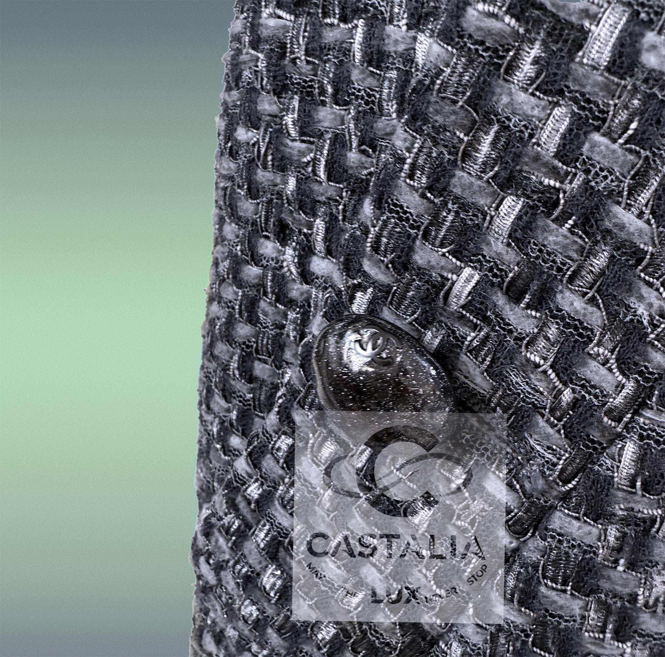 CHANEL Chaqueta de tweed Lesage gris estilo Liliy Allen 36 FR en venta 6