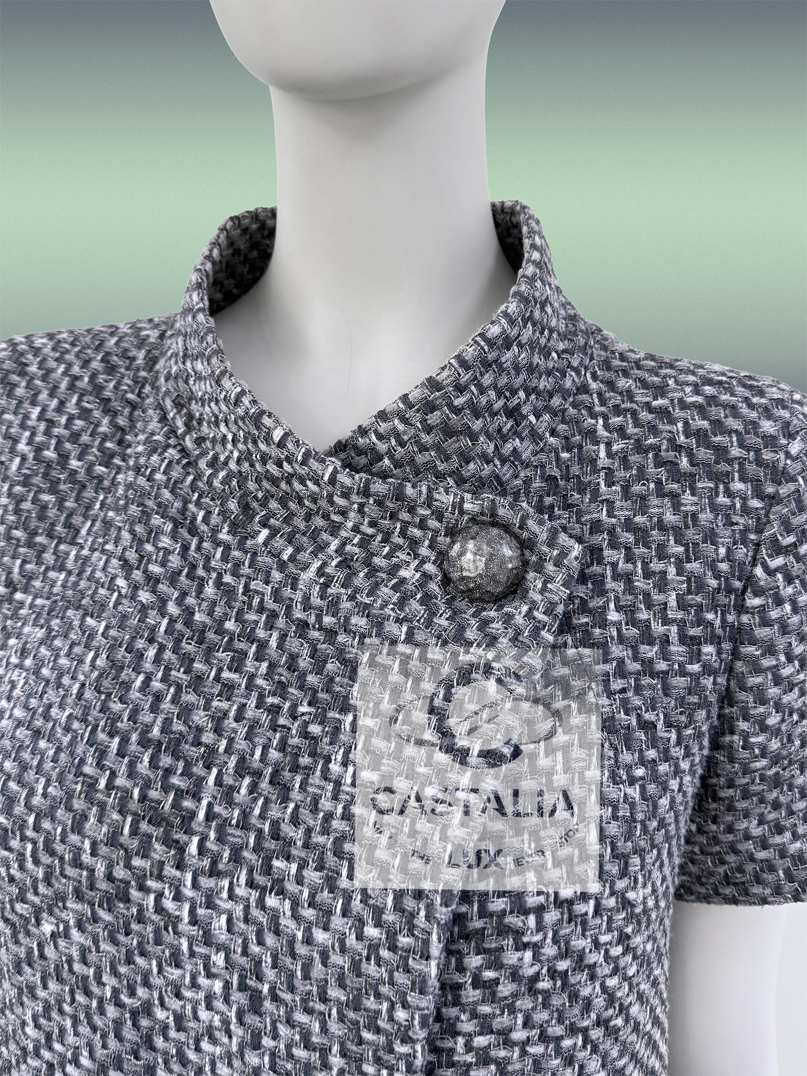 CHANEL Chaqueta de tweed Lesage gris estilo Liliy Allen 36 FR en venta 2