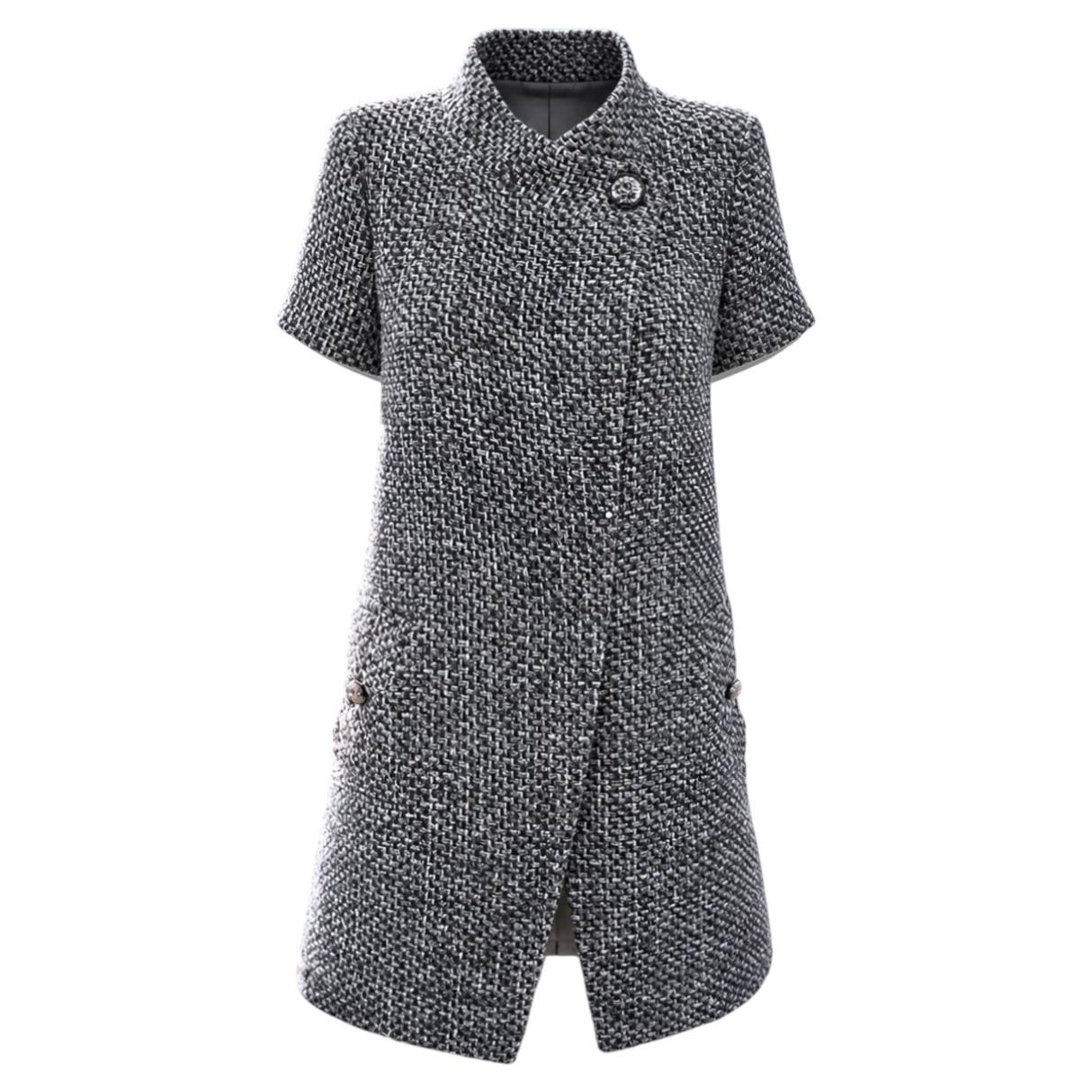 CHANEL Liliy Allen Style Grau Lesage Tweed Jacke 36 FR