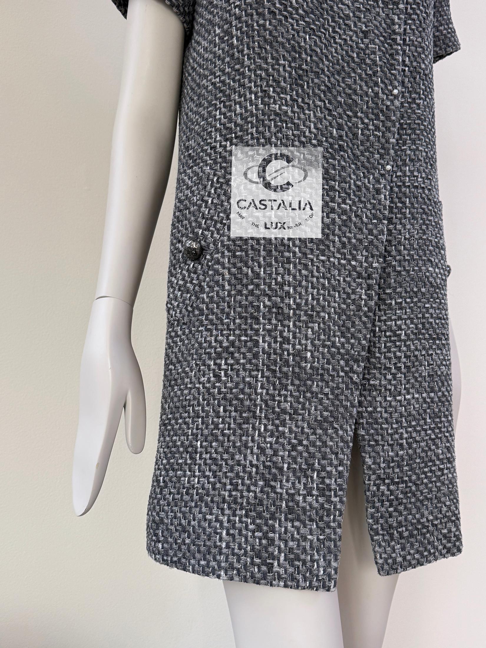 Chanel Lily Allen Style Grey Lesage Tweed Jacket 36 FR For Sale 5