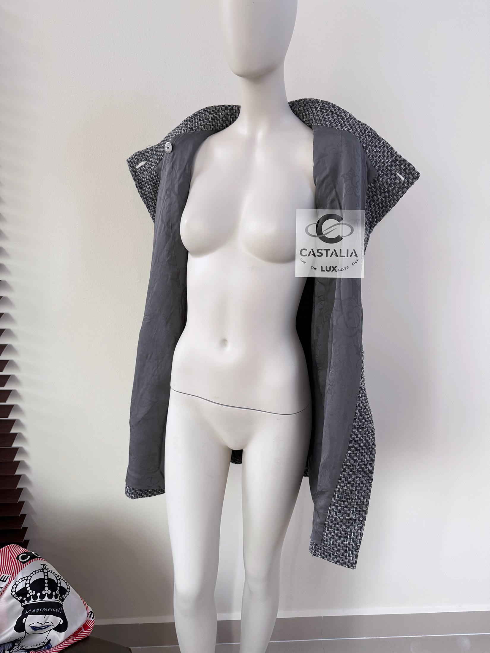 Chanel Lily Allen Style Grey Lesage Tweed Jacket 36 FR For Sale 7