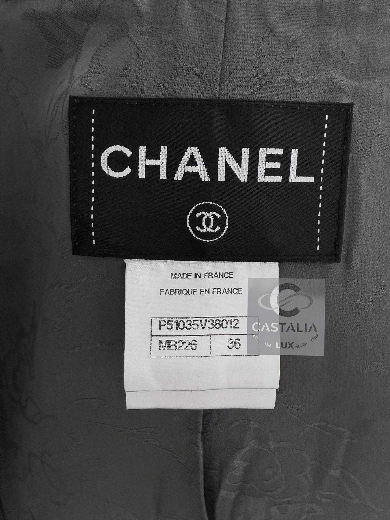 Chanel Lily Allen Style Grey Lesage Tweed Jacket 36 FR For Sale 9