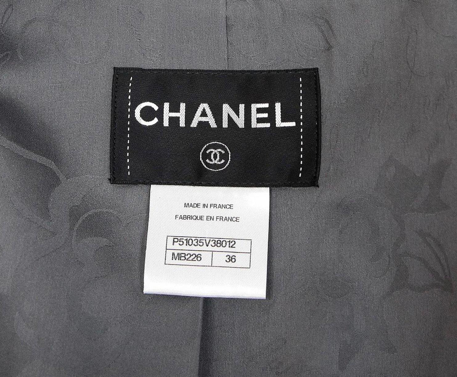 Chanel Lily Allen Style Grey Tweed Jacket For Sale 6