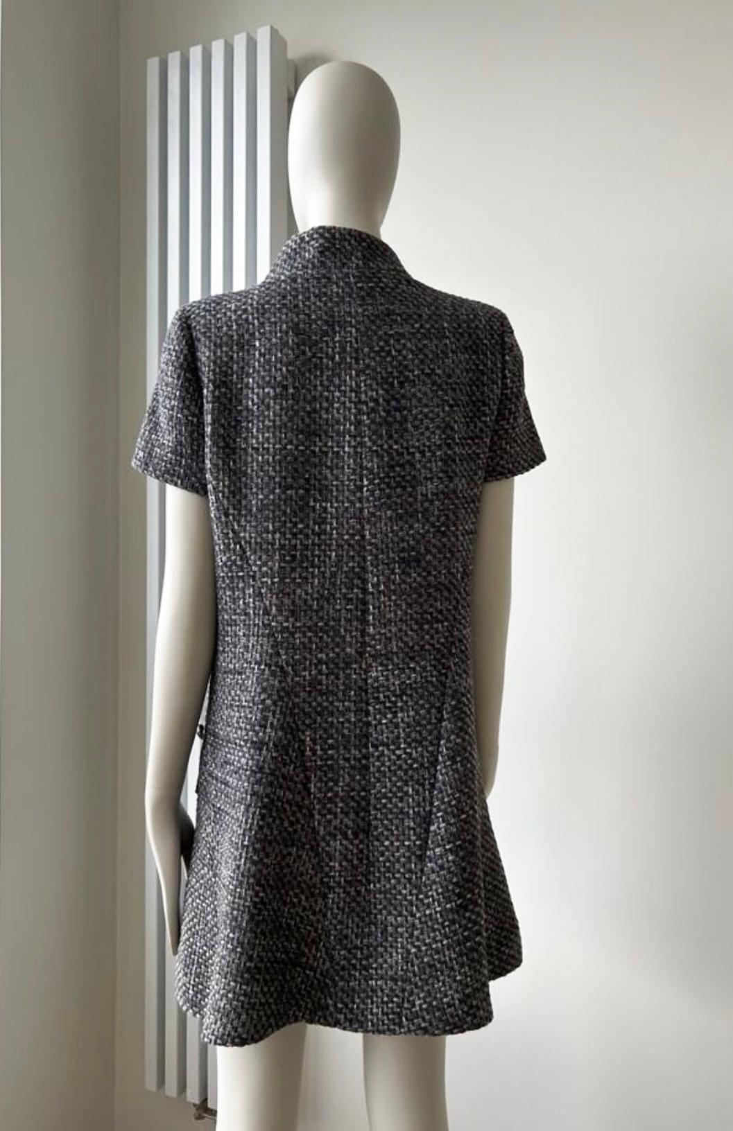 Chanel Lily Allen Style Grey Tweed Jacket For Sale 2