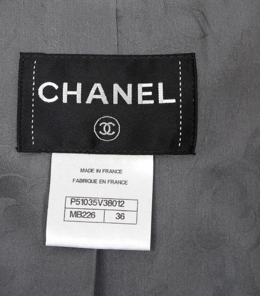 Chanel Lily Allen Style Grey Tweed Jacket For Sale 4