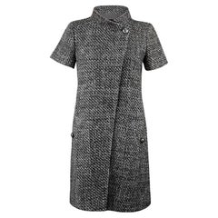 Chanel Lily Allen Stil Graue Tweed-Jacke aus Tweed