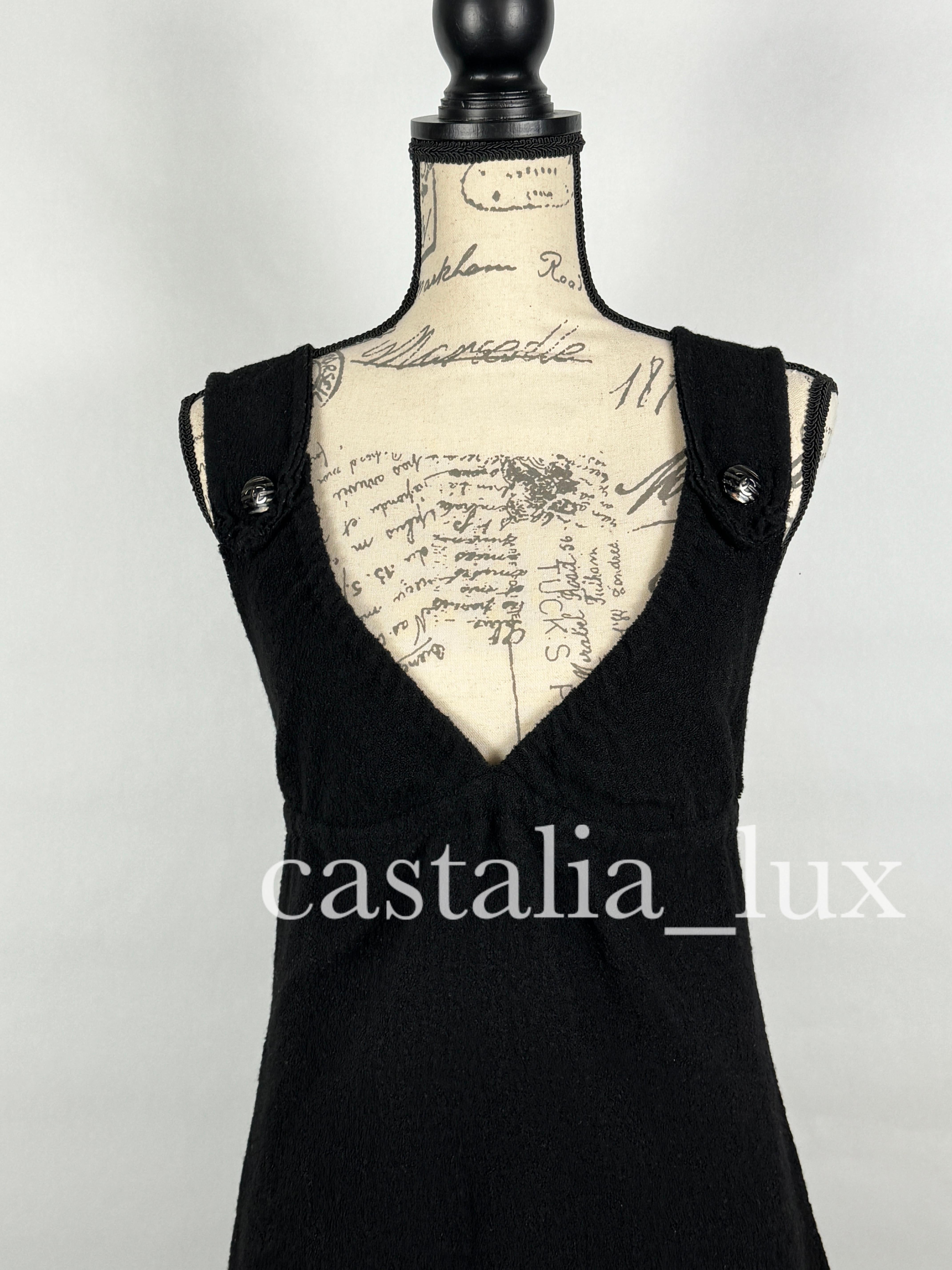 Women's or Men's Chanel Lily Rose Depp Style Black Tweed Dress