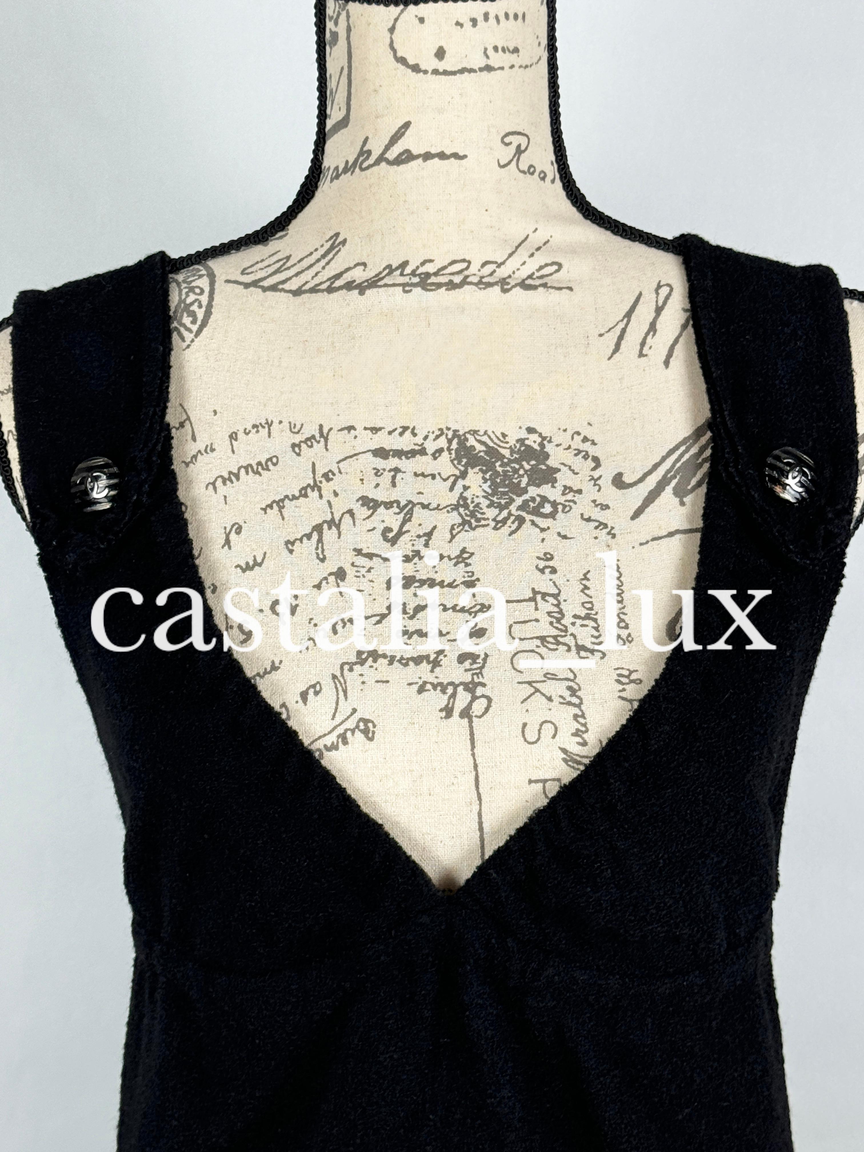 Chanel Lily Rose Depp Style Black Tweed Dress 3
