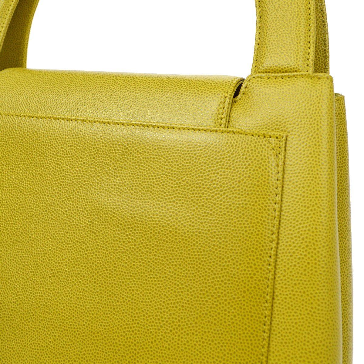 CHANEL Lime Green Caviar Leather Gold CC Top Handle Kelly Flap Bag 1
