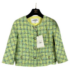 Chanel Lime Green Lesage Tweed Jacket