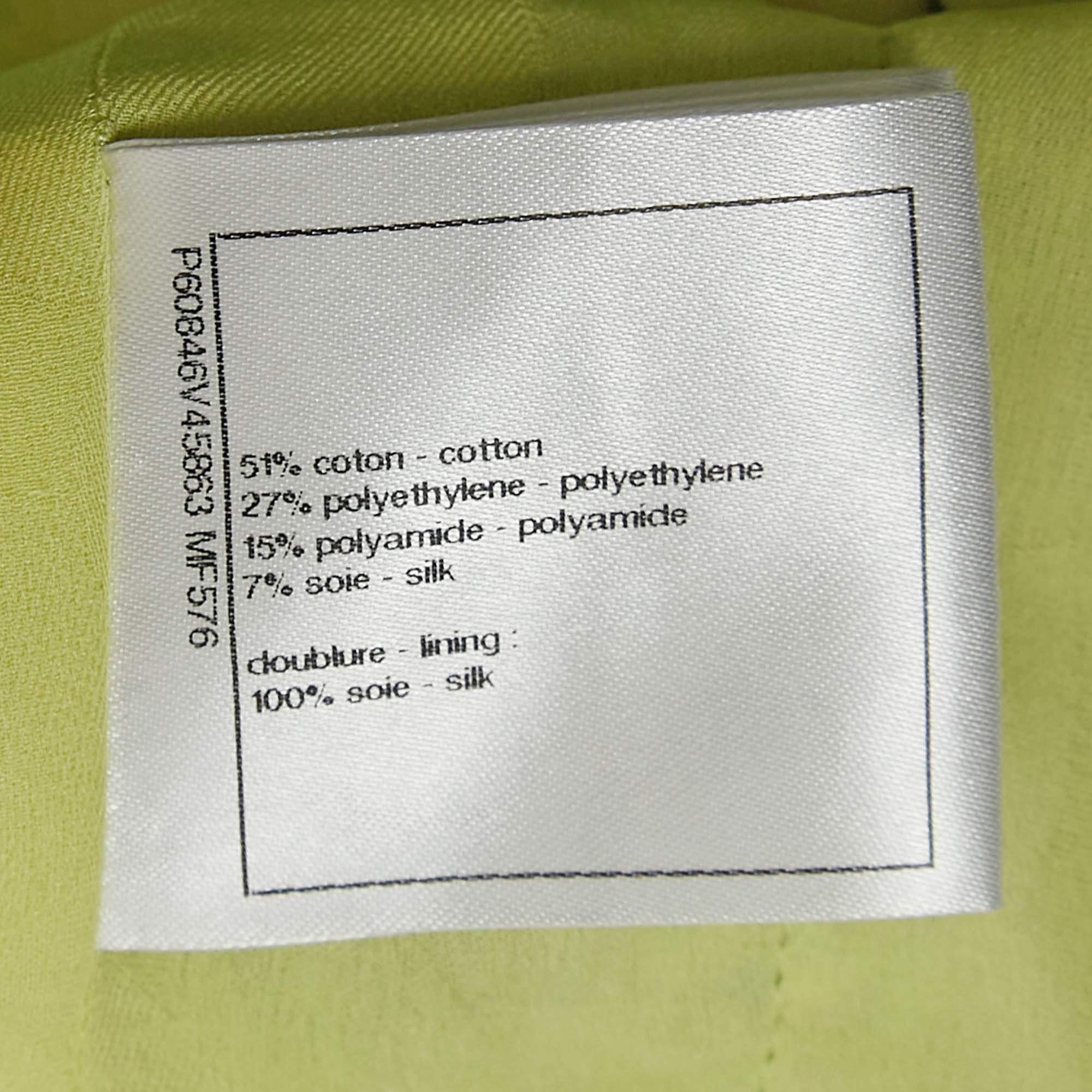 Chanel Lime Green Lesage Tweed Jacket M 2